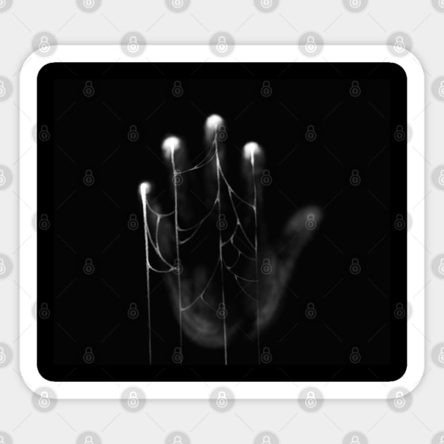 Bloody Dark Hand On Black Background Sticker by SYLPAT